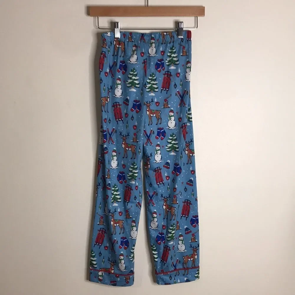 Hatley Kids Cozy Christmas Reindeer and Christmas Tree Pajamas Set Size 10